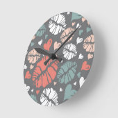 Kiss-printer en -hartpatroon ronde klok (Hoek)