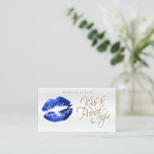 Kiss Proof Lips - Blue Glitter Visitekaartje (Staand voorkant)