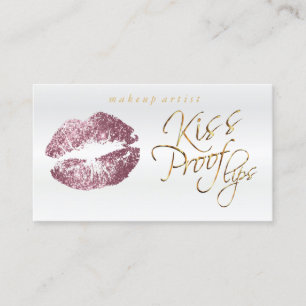 Kiss Proof Lips - Roze Rose Glitter Visitekaartje