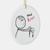 Kiss Rage Face Comic Meme Keramisch Ornament (Rechts)