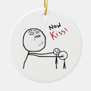 Kiss Rage Face Comic Meme Keramisch Ornament