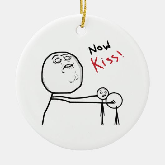 Kiss Rage Face Comic Meme Keramisch Ornament (Voorkant)