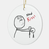 Kiss Rage Face Comic Meme Keramisch Ornament (Links)