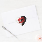 Kiss Red en Gold Glitter Lips Hart Sticker (Envelop)