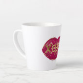Kiss Red Lips Gold Glitter XOXO Latte Mok (Linkerhoek)