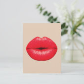 KISS RED LIPS MOUTH BRIEFKAART (Staand voorkant)