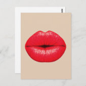 KISS RED LIPS MOUTH BRIEFKAART (Voorkant / Achterkant)