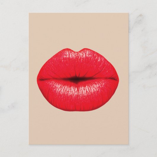 KISS RED LIPS MOUTH BRIEFKAART (Voorkant)