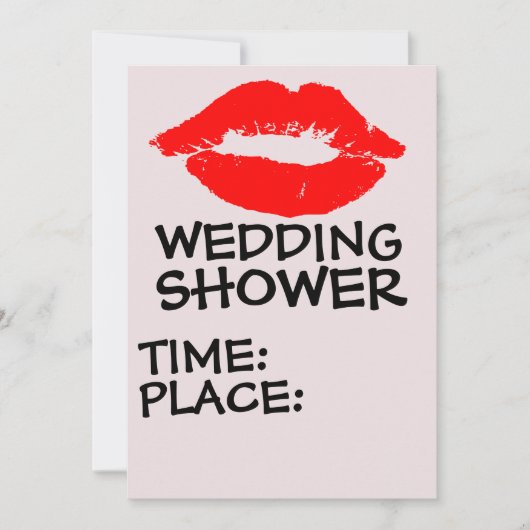 KISS RED LIPS WEDDING SHOWER INVITATIONS DU PARTI (Devant)