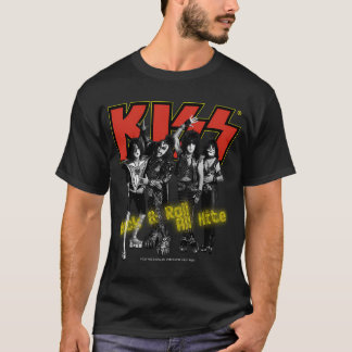 Kiss - Rock & Roll All Nite - Volledig Geel en Roo T-shirt