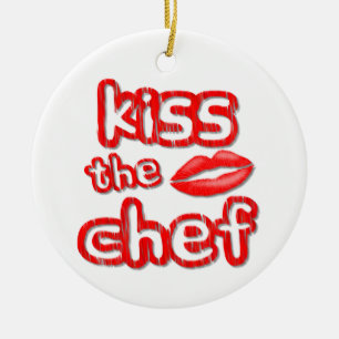 Kiss The Chef kerstversiering Keramisch Ornament