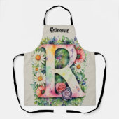 Kiss The Cook Food Chef Keuken BBQ Baker Monogram Schort (Voorkant)