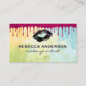 Kiss | Waterverf glitter Drip Visitekaartje (Voorkant)