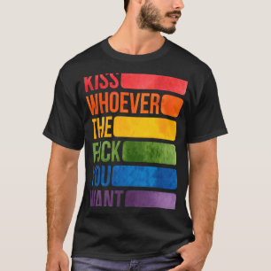 Kiss, wie je ook wilt, LGBTQ, lesbische Awar T-shirt