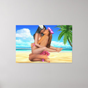 KISS WRESTLING CANVAS AFDRUK