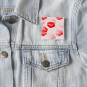 Kissable Lips Square Button (In situ)