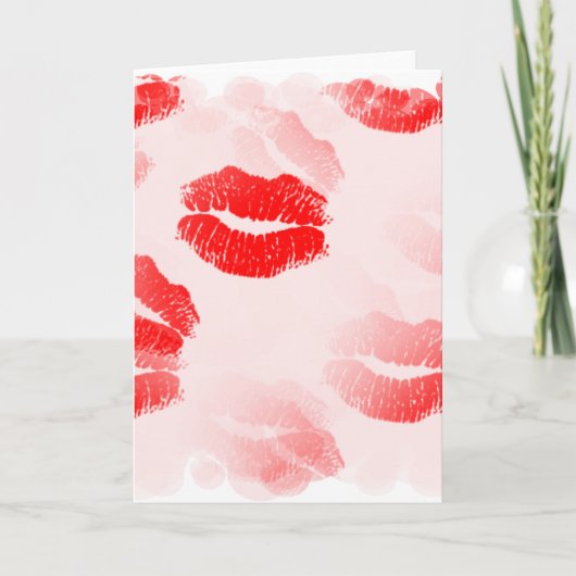 Kissable Lips Wenskaart Feestdagen Kaart (Voorkant)