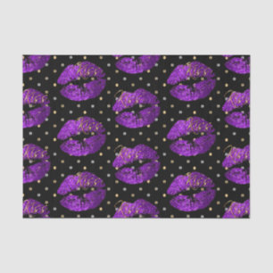 Kissable Paars Glitter Lips Tissuepapier