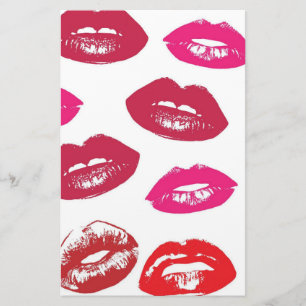 Kissbare lips (zogende lips, rode en roze lipstick briefpapier