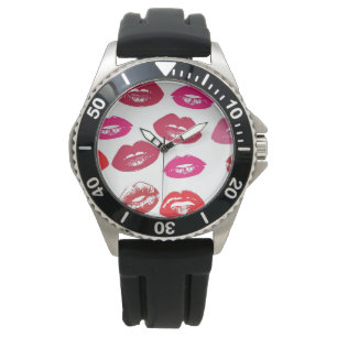Kissbare lips (zogende lips, rode en roze lipstick horloge