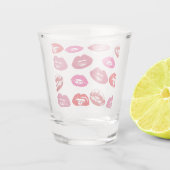 Kissbare lips (zogende lips, rode en roze lipstick shot glas (Achterkant)