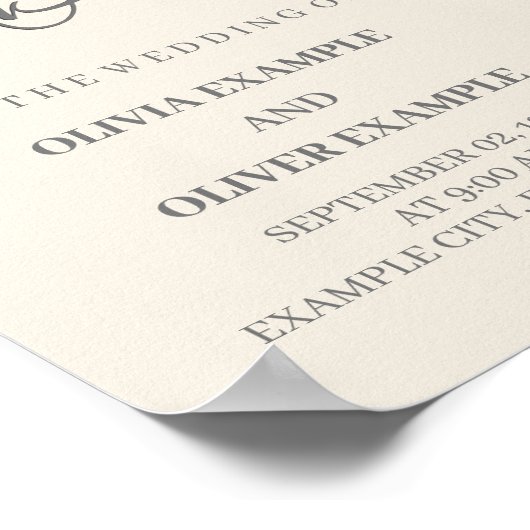 Kissend bruiloft in monochroom poster (Hoek)