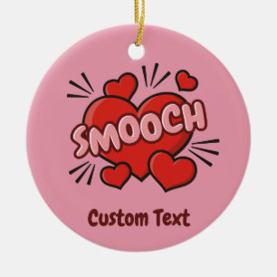 Kissend Comic Sound Effect Keramisch Ornament