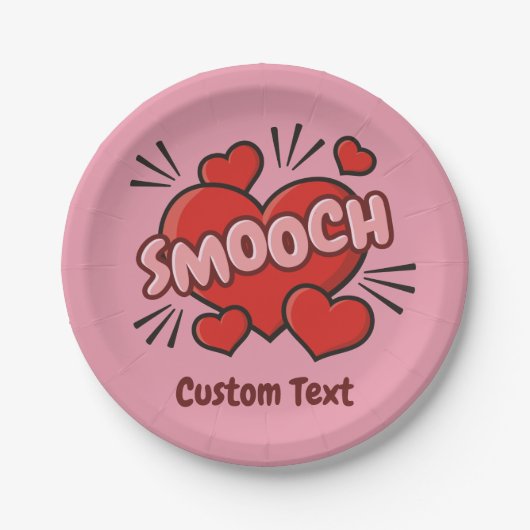 Kissend Comic Sound Effect Papieren Bordje (Voorkant)