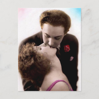 Kissend Couple Frans Briefkaart