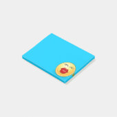 Kissend gezichtje op Blue Post It Note (Schuin)