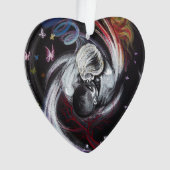 Kissend stel Yin Yang Love Surreal-tekenkunst Ornament (voorkant)