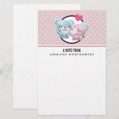 Kissende Beren Cute en Kawaii Briefpapier (Voorkant / Achterkant)