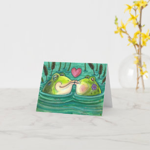 KISSENDE FROGS COLORFUL- EN CUTE POND-ROMANCE, lee Kaart