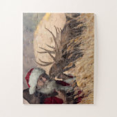 Kissende Kerstman en Moose Puzzle Legpuzzel (Verticaal)