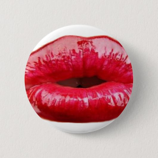 Kissende lippen! ronde button 5,7 cm (Voorkant)