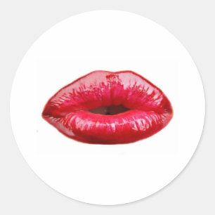 Kissende lippen! ronde sticker
