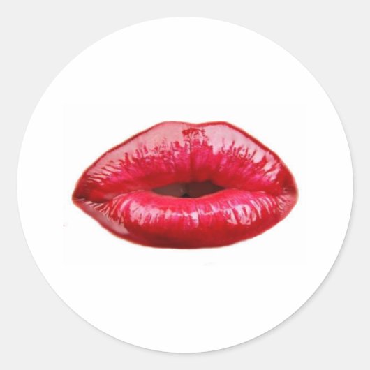 Kissende lippen! ronde sticker (Voorkant)