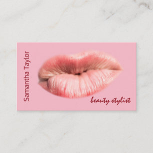 Kissende lippen schoonheidsstylist aanpasbaar visitekaartje