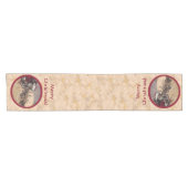 Kissende Santa en Moose Table Runner Korte Tafelloper (Horizontaal)