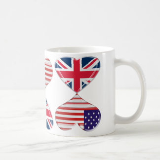 Kissende USA en UK Hearts Flags Art Koffiemok