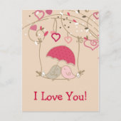 Kissende vogels briefkaart (Voorkant)