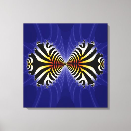Kissende Zebra vis Abstract op gestreken Canvas Afdruk (Voorkant)