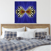 Kissende Zebra vis Abstract op gestreken Canvas Afdruk (Insitu (Slaapkamer))