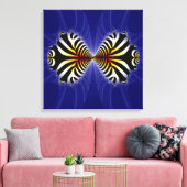 Kissende Zebra vis Abstract op gestreken Canvas Afdruk (Insitu (Woonkamer))