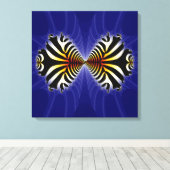 Kissende Zebra vis Abstract op gestreken Canvas Afdruk (Insitu (Houten vloer))
