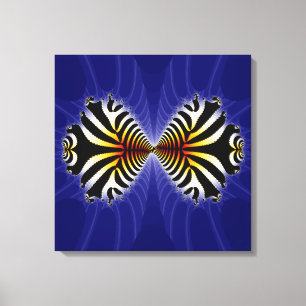 Kissende Zebra vis Abstract op gestreken Canvas Afdruk