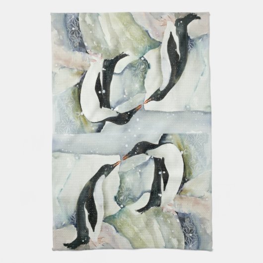 Kisser Penguin Friendship Cuisine Tea Serviette (Vertical)