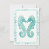 Kisser Seahorses Mariage Merci en Turquoise (Dos)