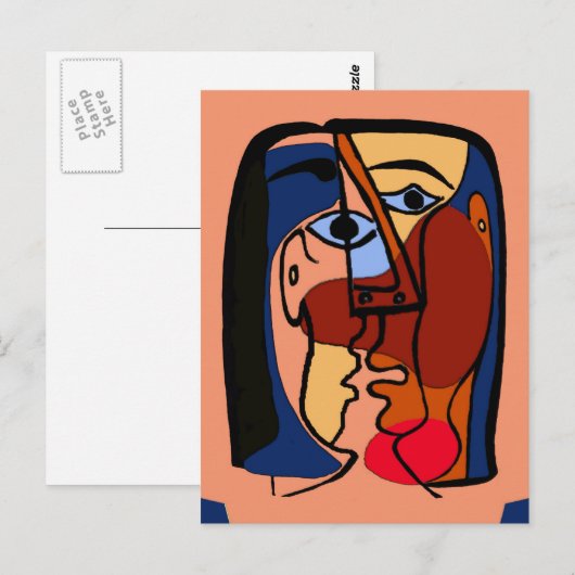 Kisses Abstract Briefkaart (Voorkant / Achterkant)