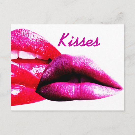 Kisses, Briefkaart met lips (Voorkant)